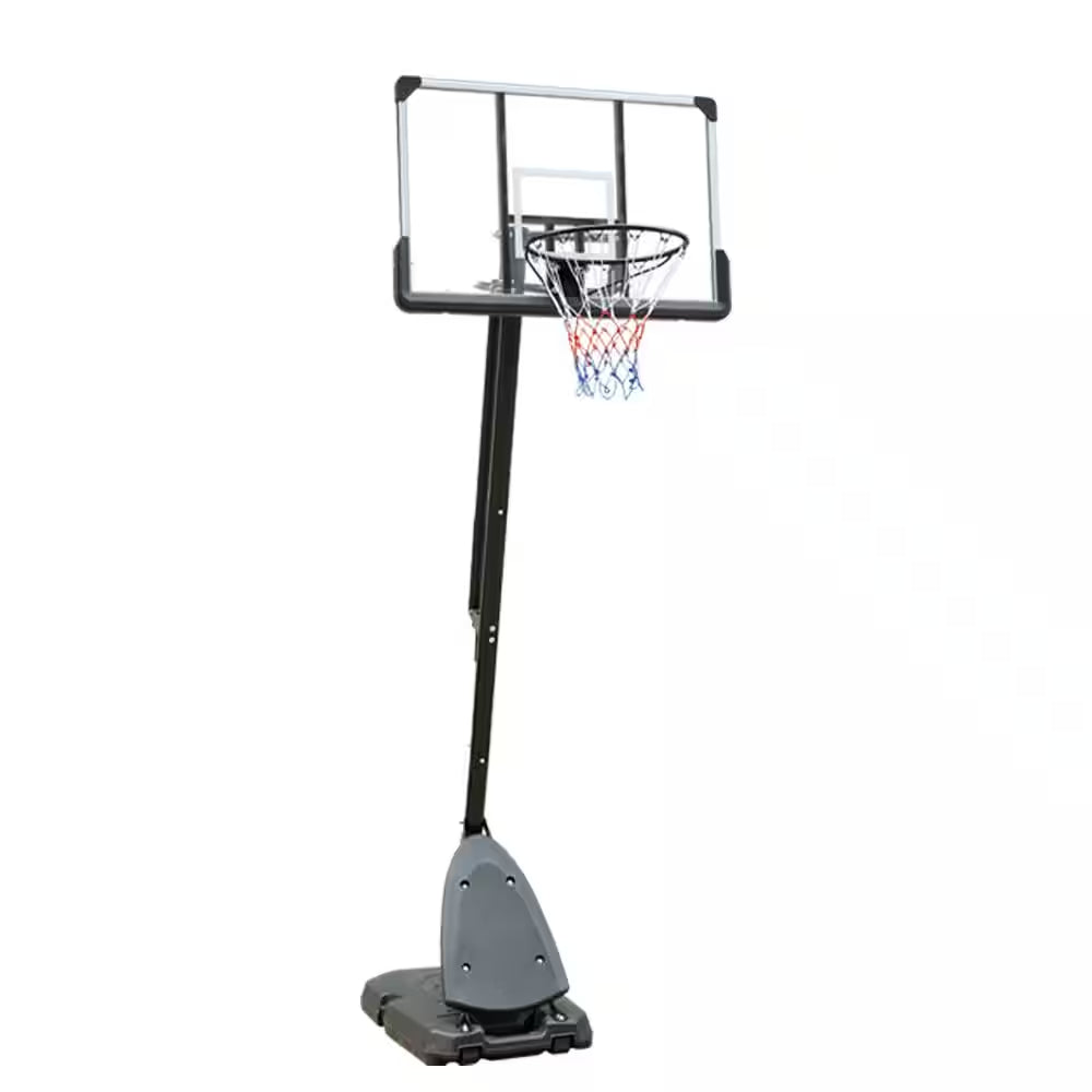 44 In. Backboard Portable Basketball Goal System with Stable Base and Wheels, Height Adjustable 6 to 10 Ft.