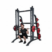 Smith Machine Built for Heavy Shoulder Training, Multi-Position Bar, Safety Catches, Accessory Compatible